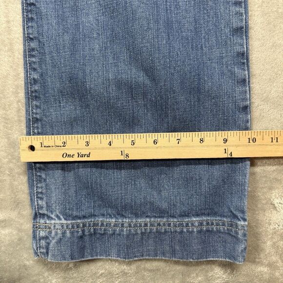 Eddie Bauer Jeans Women's 6L Blue Cotton Denim Mid Rise Wide Leg Casual School - Picture 10 of 11